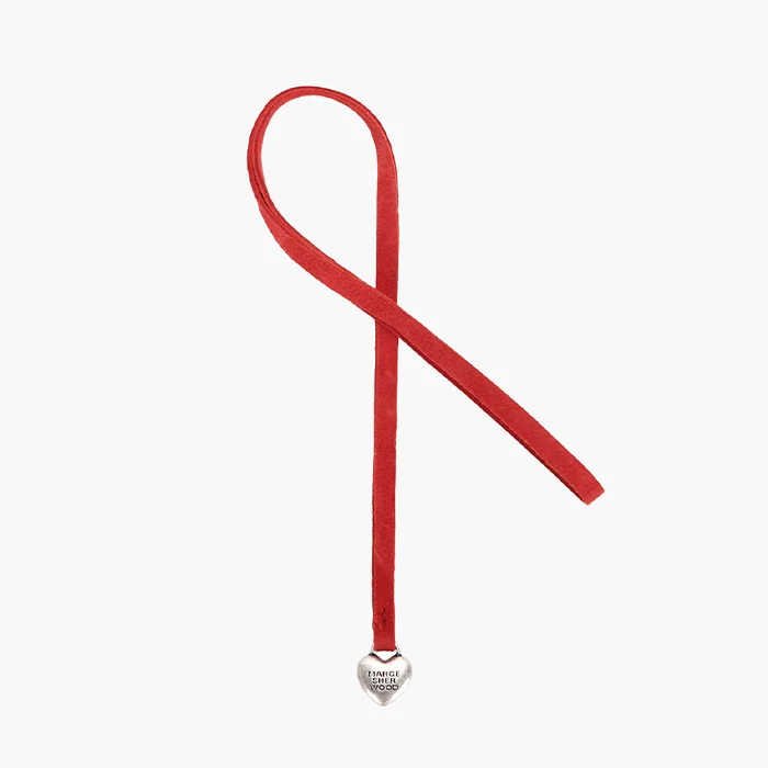 HEART CHARM_red suede