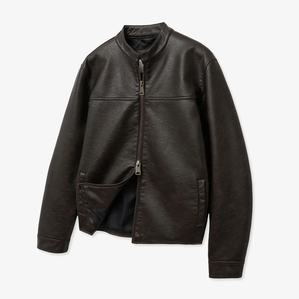 8266 水洗 皮革 騎行 外套 (DARK BROWN)