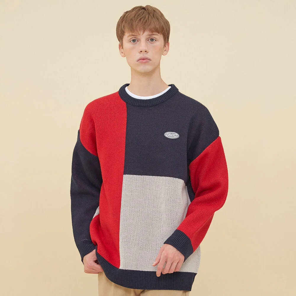 MOSAIC COLORATION SWEATER_RED