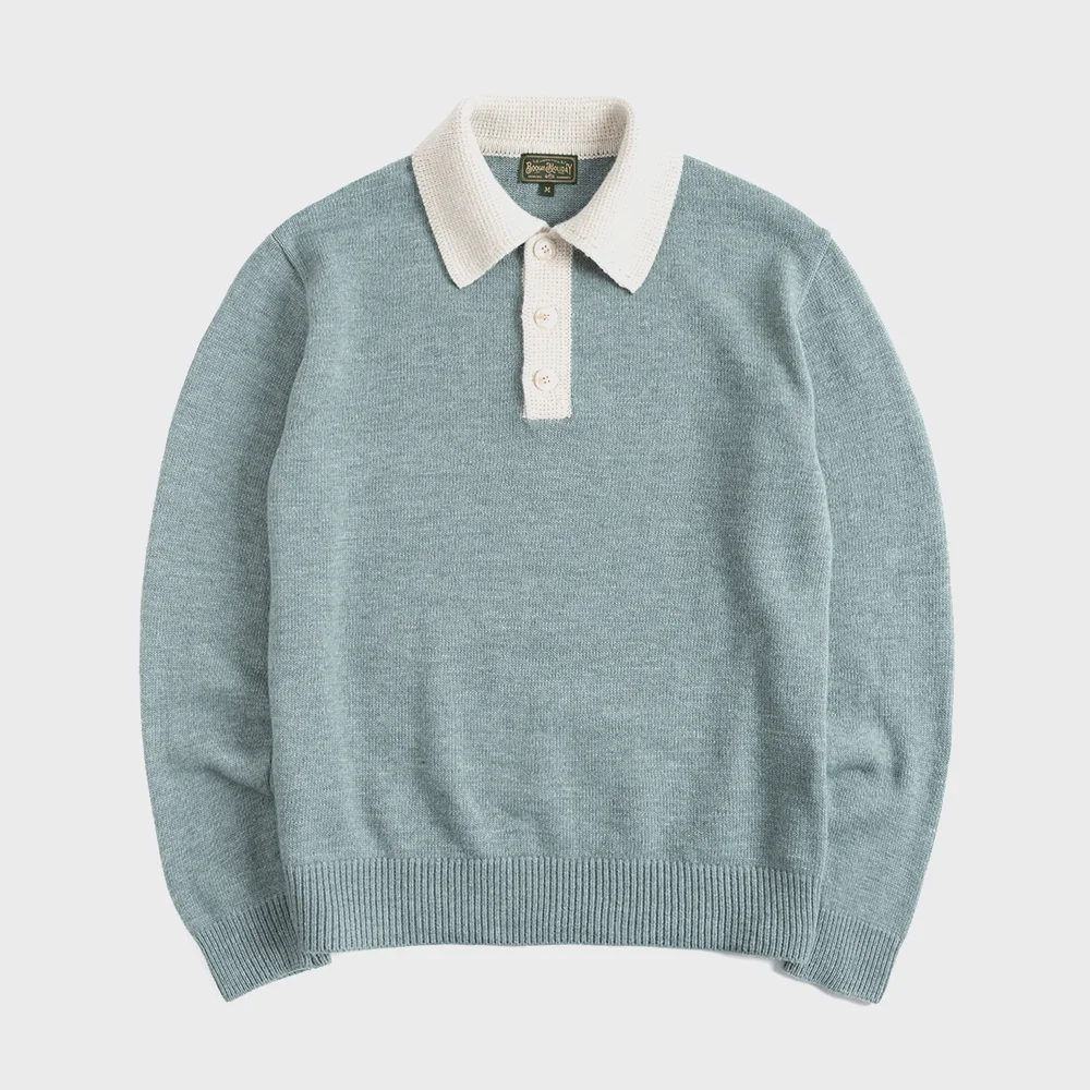 10 KNITTED RUGBY SHIRT (sky blue)