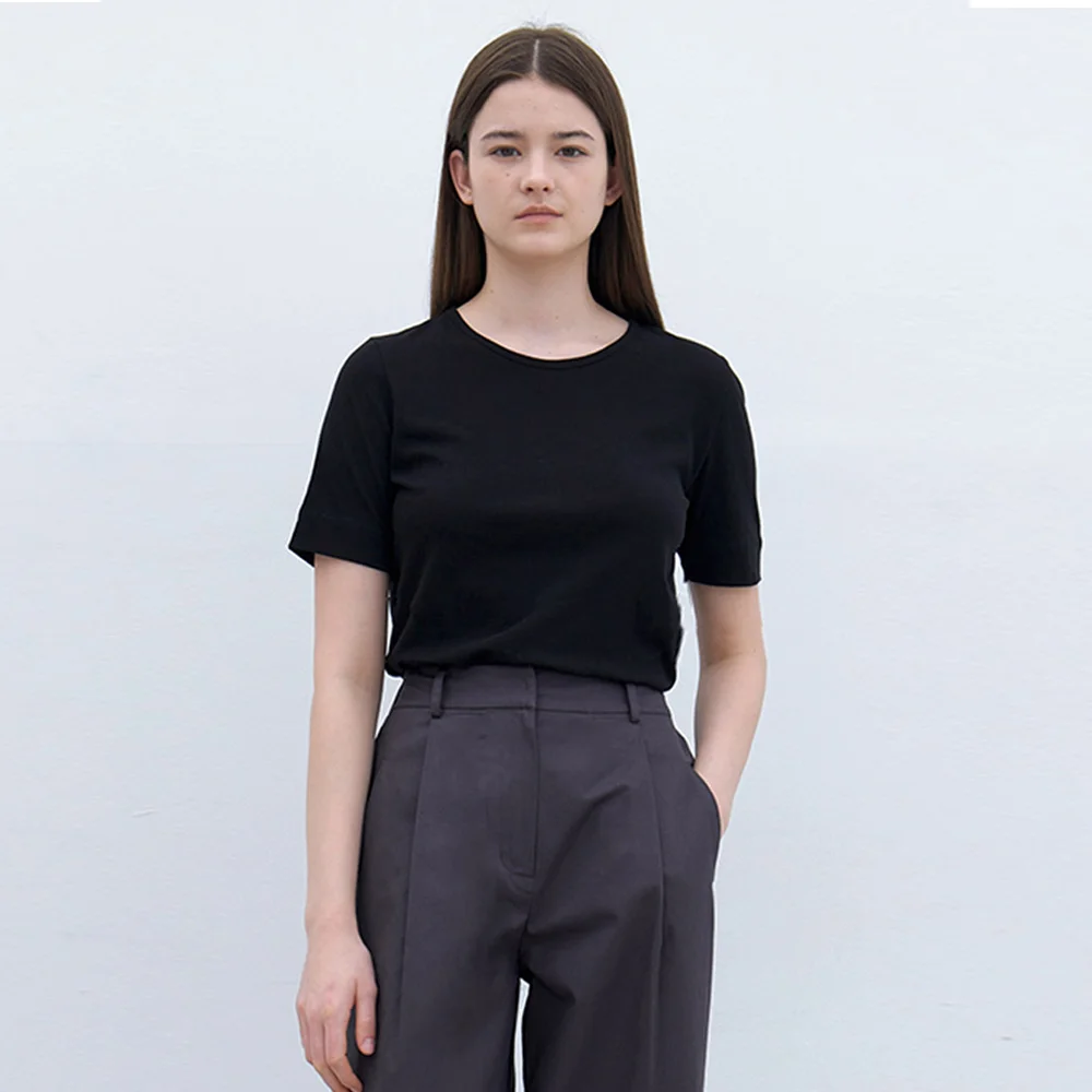 basic cotton t-shirt-black