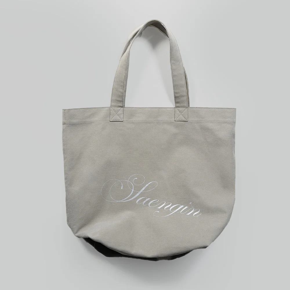 SAENGIN HEAVY COTTON TOTE BAG - KHAKI GRAY