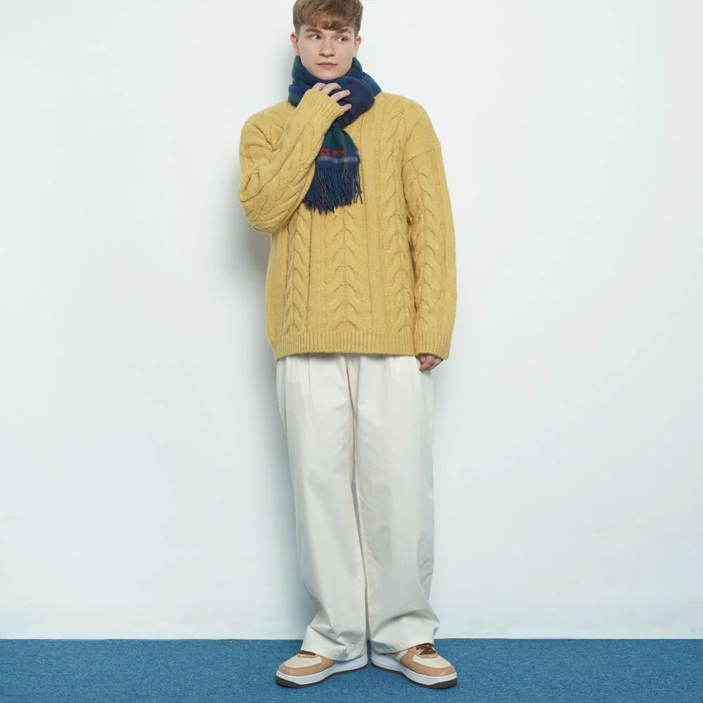 M456 banding cotton pants beige