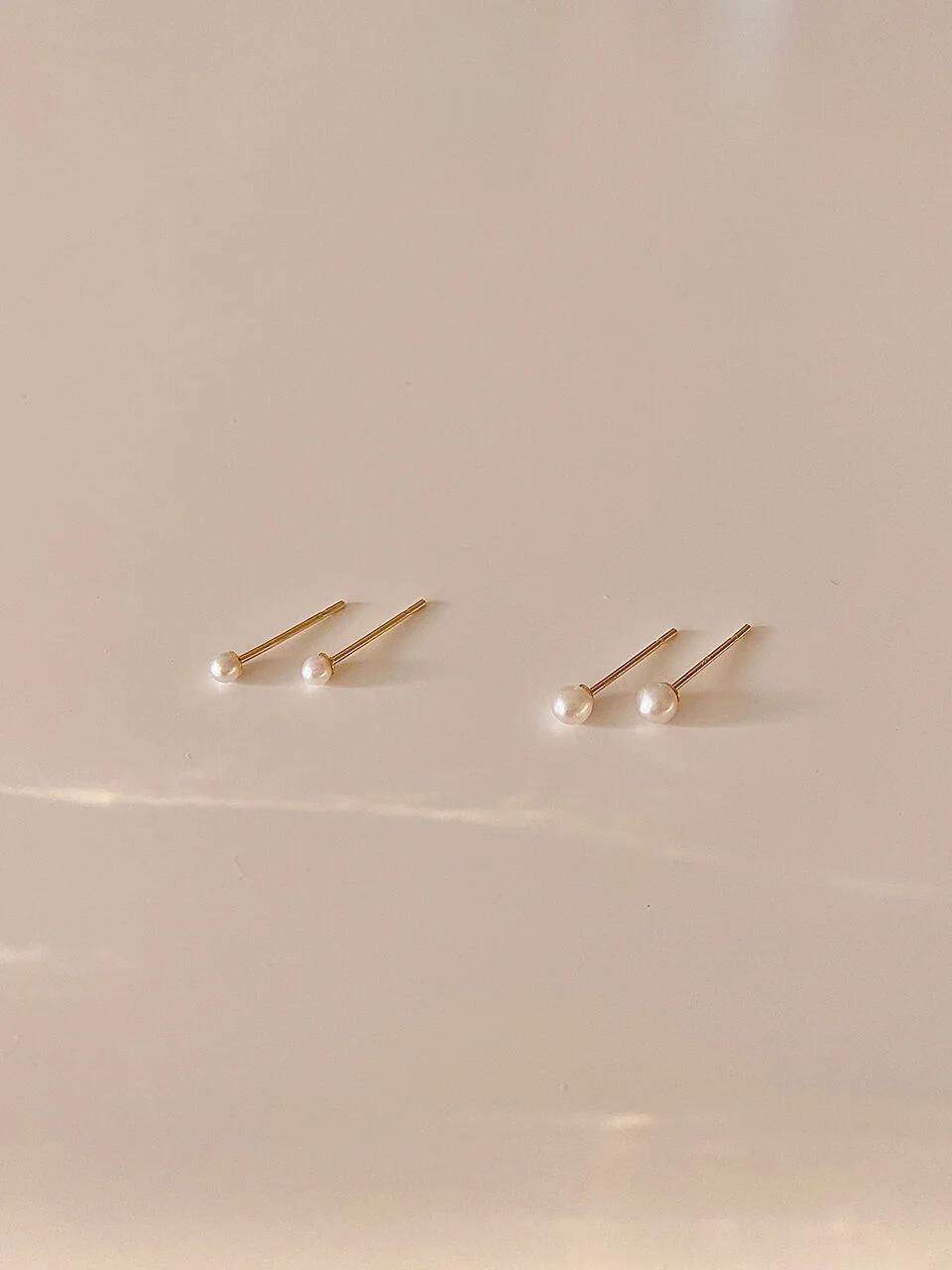 14k gold 淡水 珍珠 耳環
