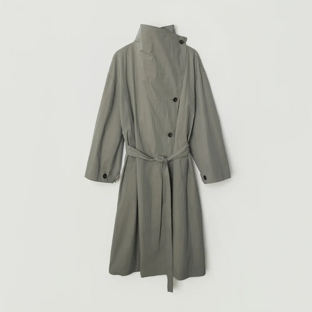 SOFIA COWL-NECK TRENCH COAT_GRAYISH MOCHA
