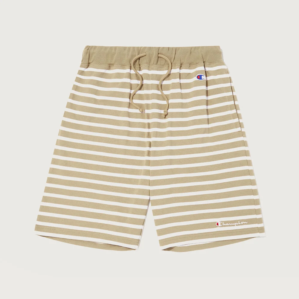 手寫字體 標誌 HVW 橫條紋 短褲 Normal Beige