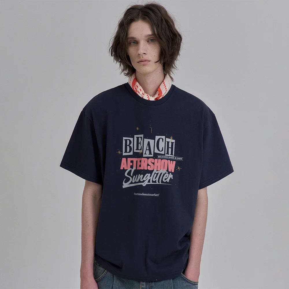 SUN GLITTER T-SHIRT - NAVY