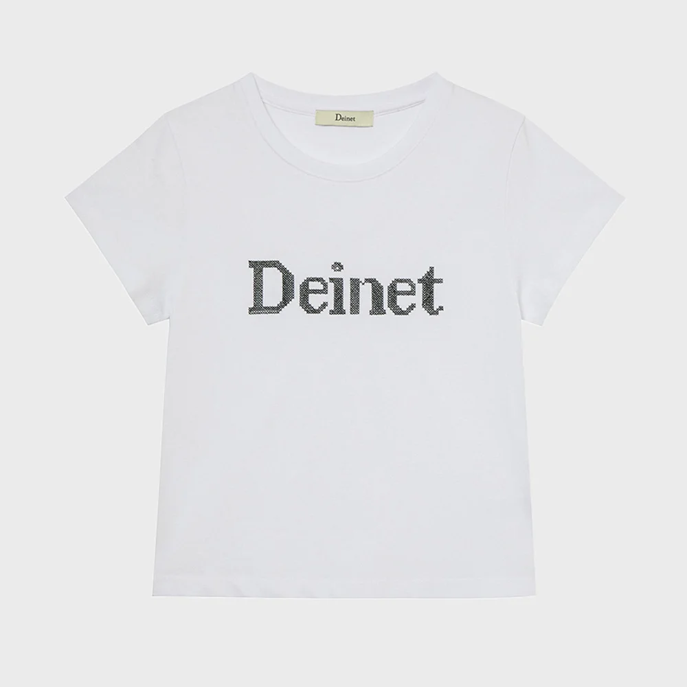 NEEDLE POINT T-SHIRT IN WHITE