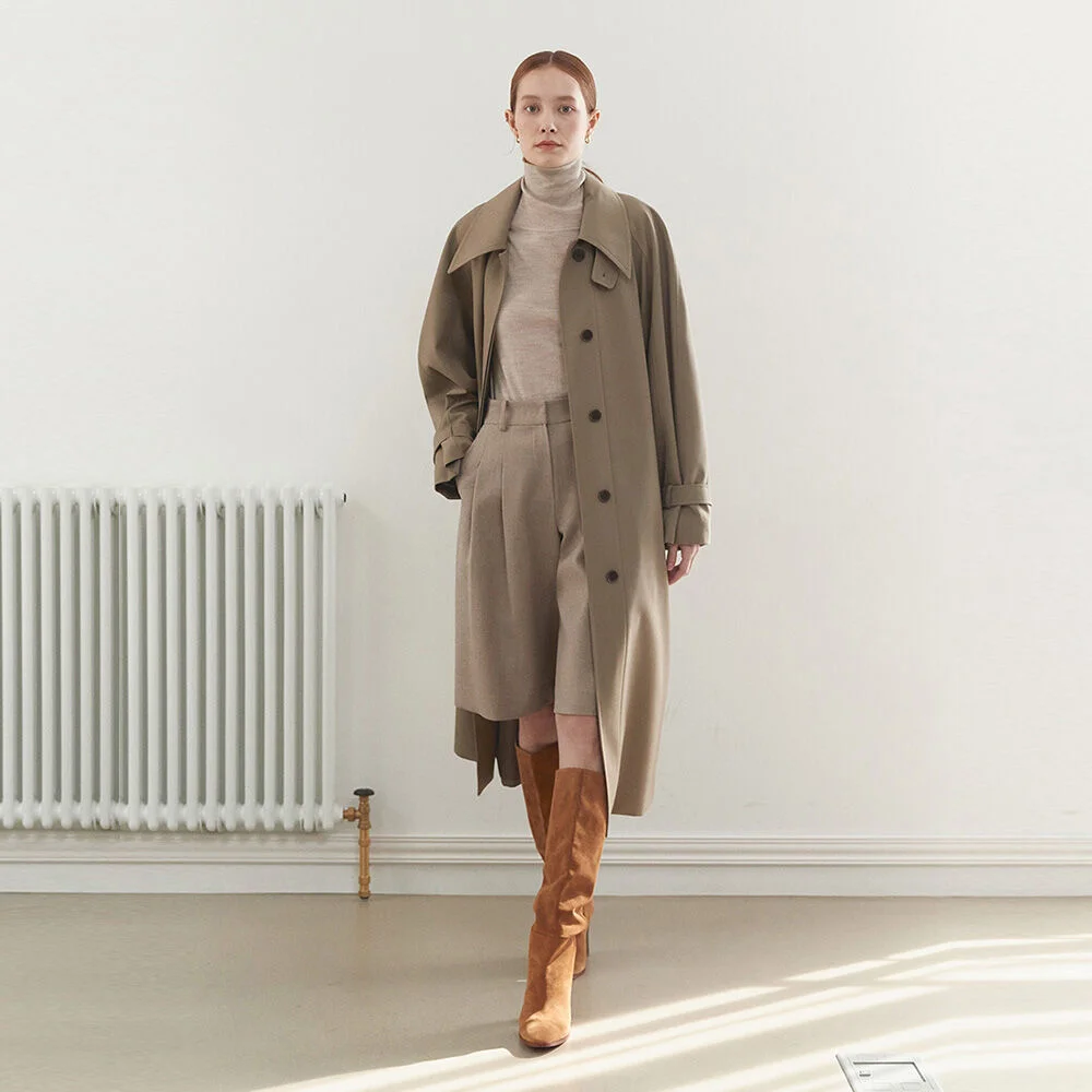 COCOON BALMACAAN TRENCH COAT(ash khaki)
