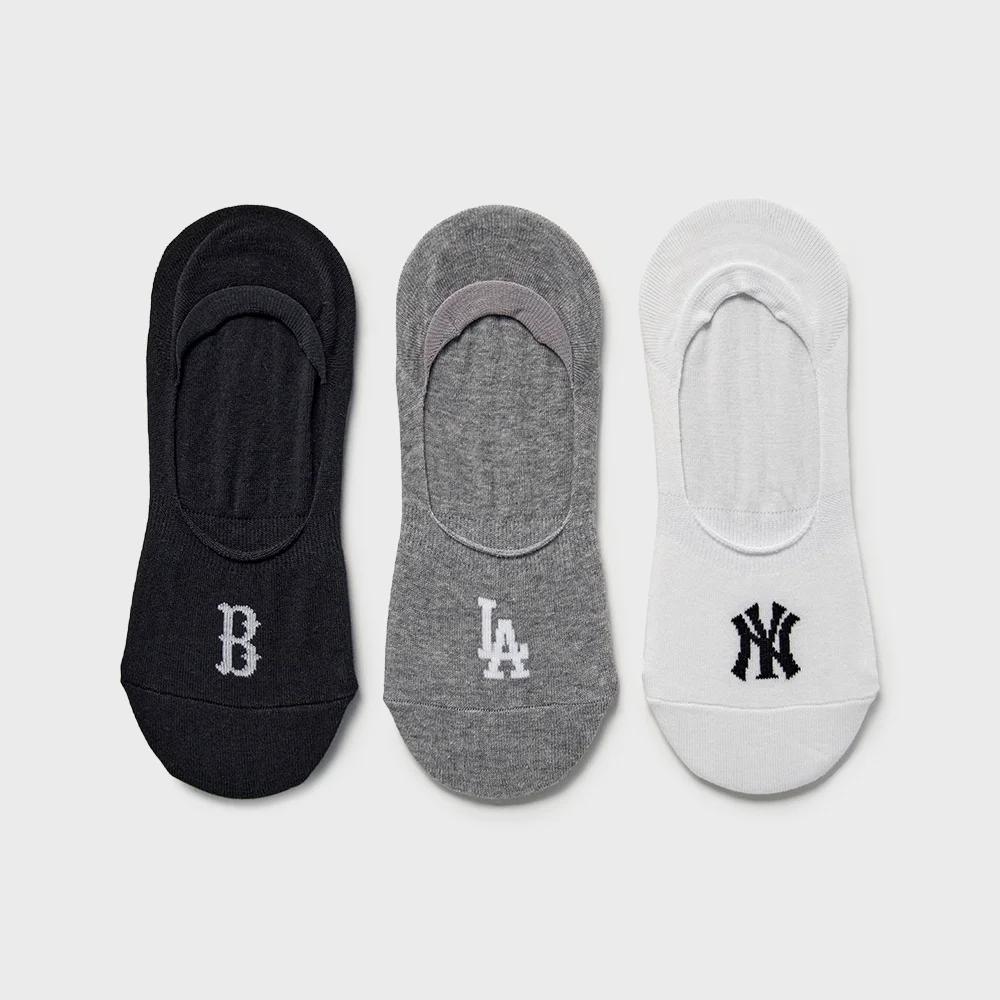 小 標誌 仿真 襪 3雙套裝 MLB (Melange Grey)