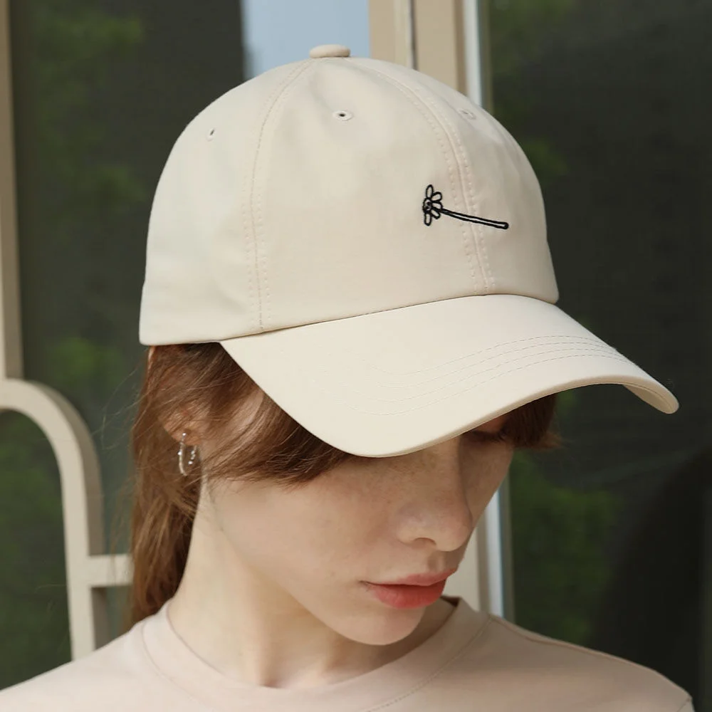 Flower stitch cap - Nude Beige