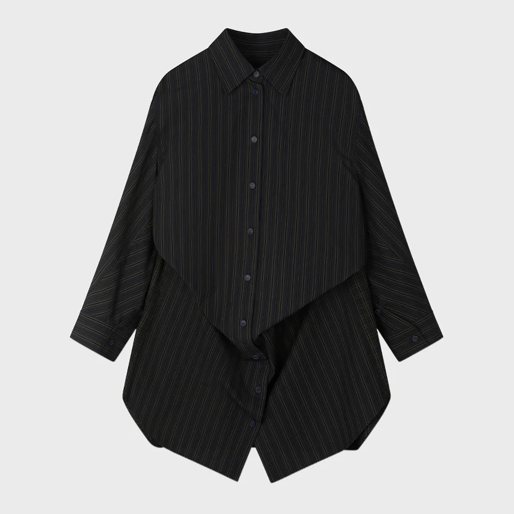 DUAL PATTERN STRUCTURED SHIRTS IN NAVY