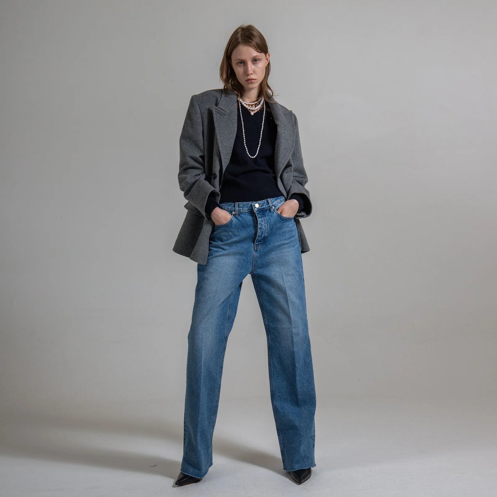 Pants Denim Blue Washed