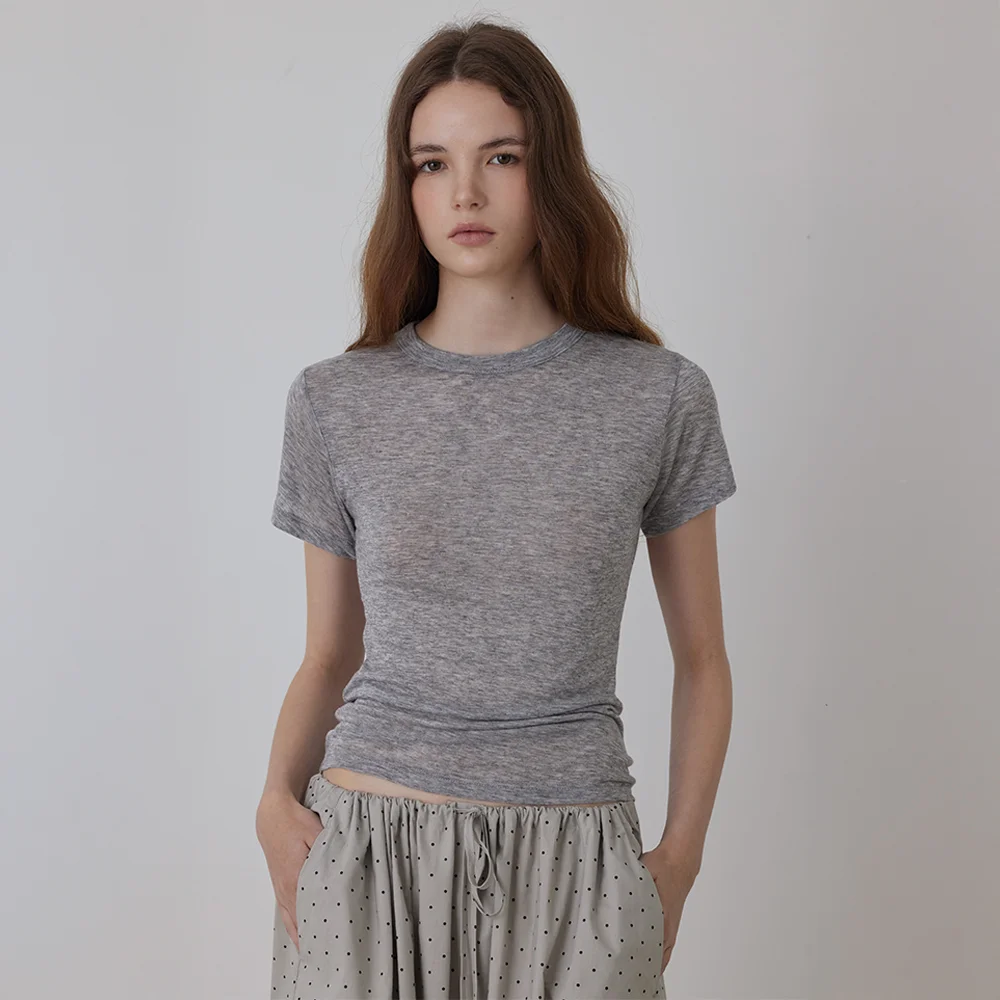 Tencel See-through Short Sleeve T-shirt