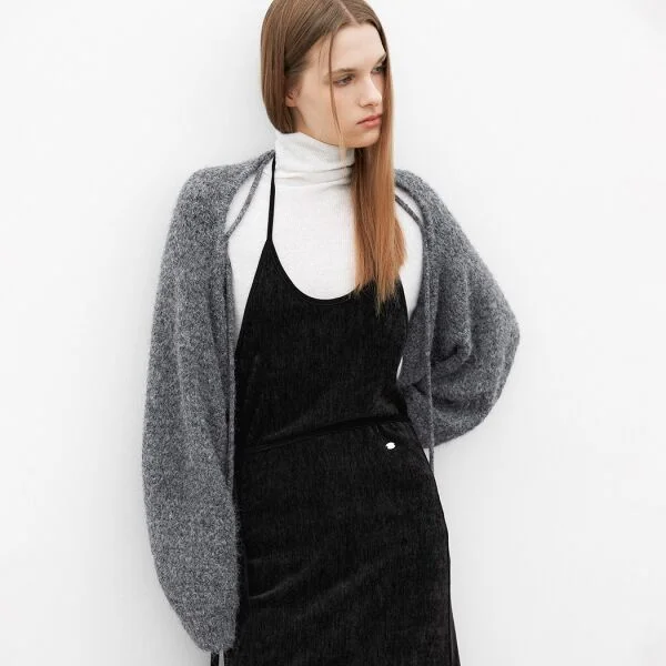 HAIRY STRING DETAIL KNIT BOLERO(CD-2239)