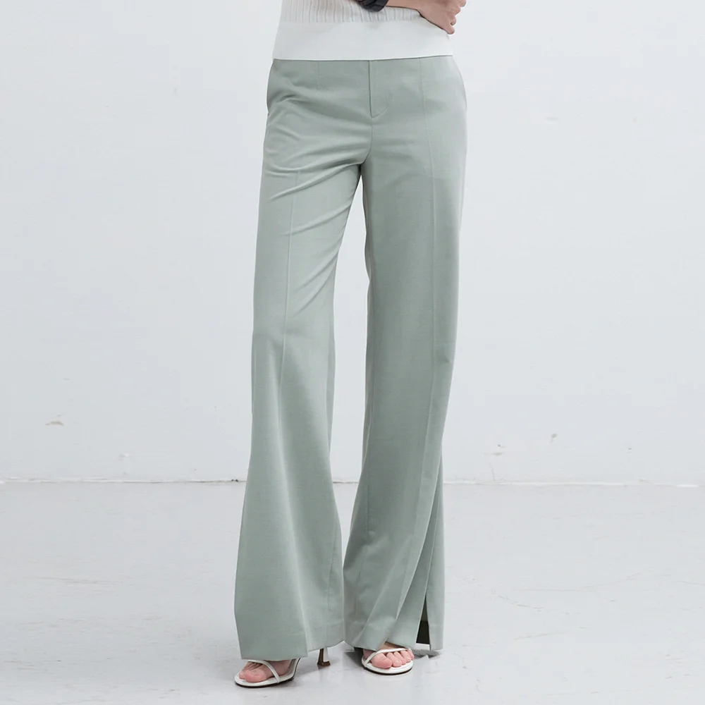 SIDE SLIT STRAIGHT PANTS_MINT