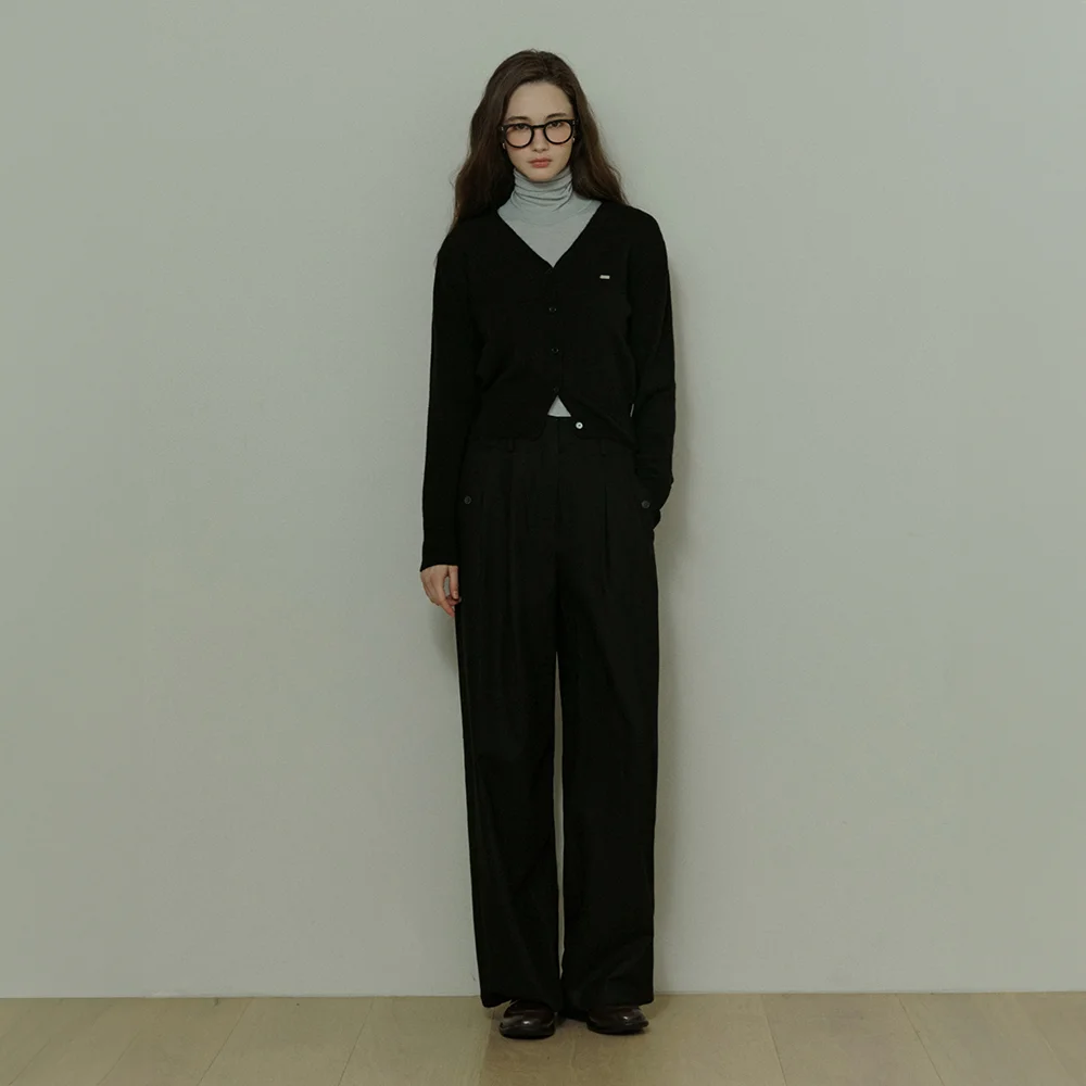 Sensuous martin double pintuck slacks - black