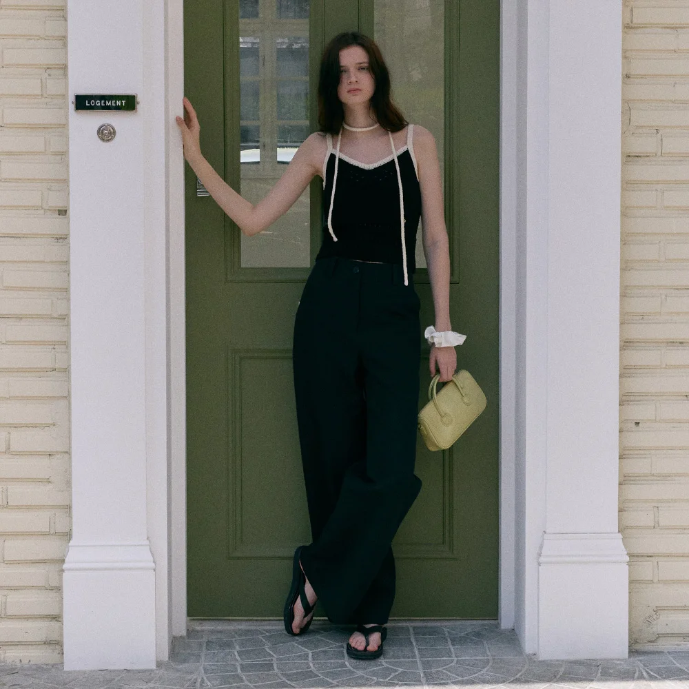 LINEN MAXI WIDE PANTS (moat black)