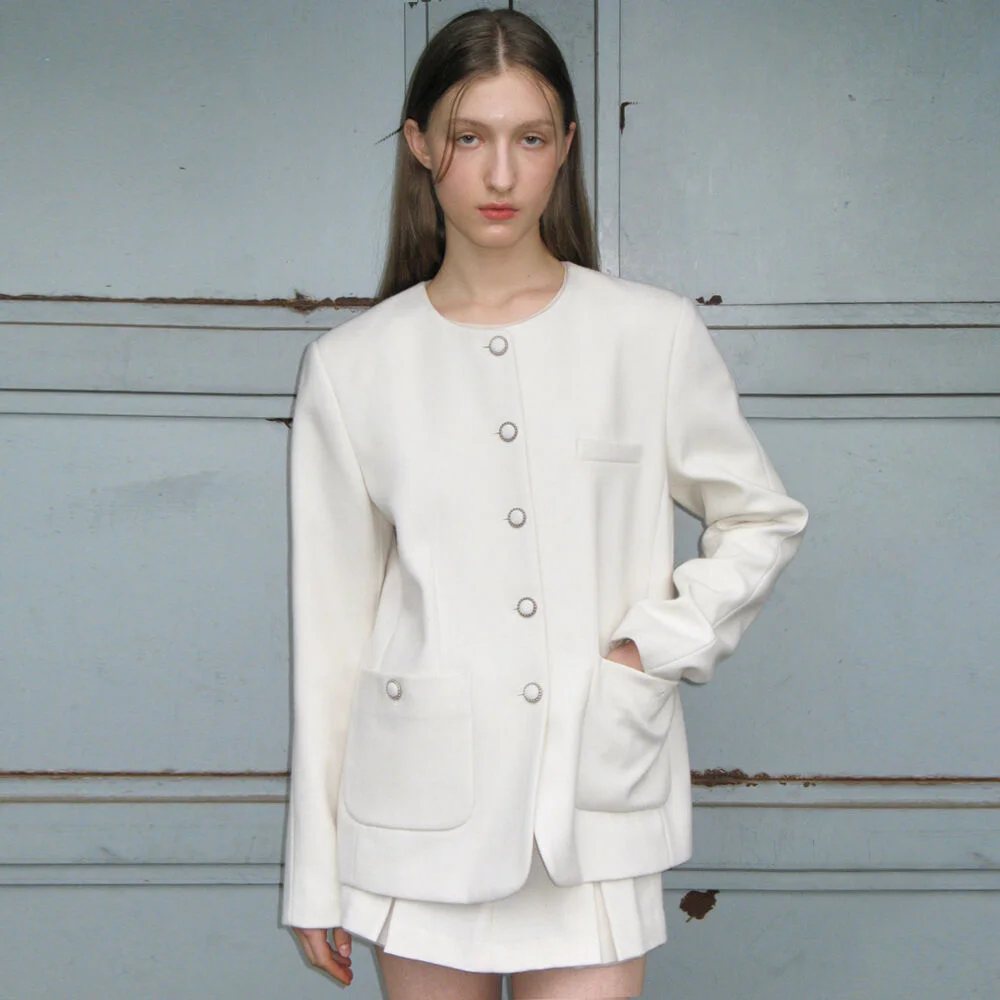 Melton Tweed Jacket (Linen)