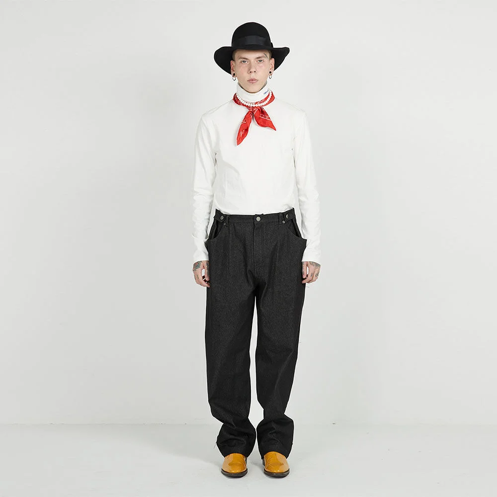 3 BUTTONS CLUB PANTS_black jean