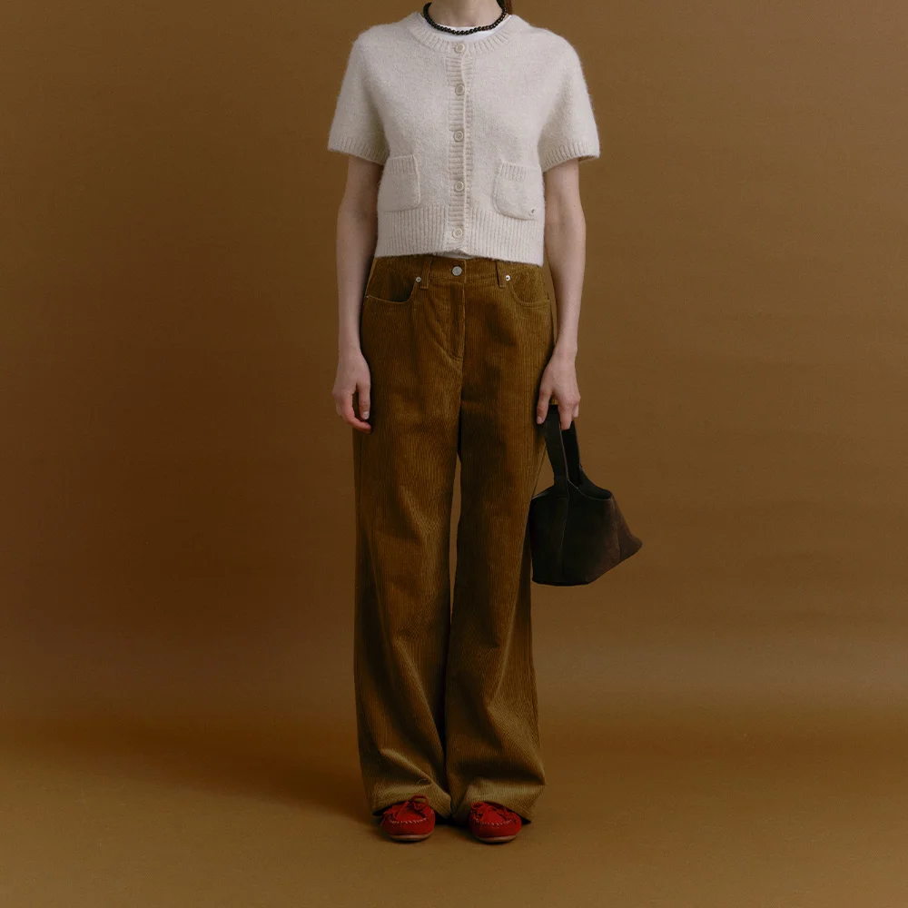 PLAIN CORDUROY PANTS (camel brown)