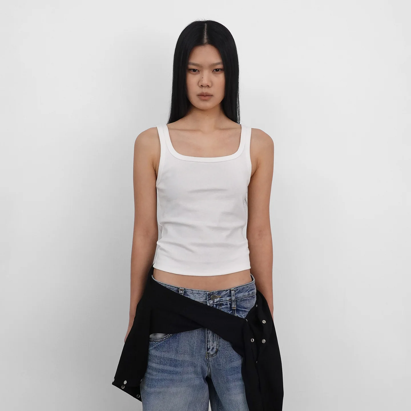 Basic Halter Sleeveless Top_Ivory
