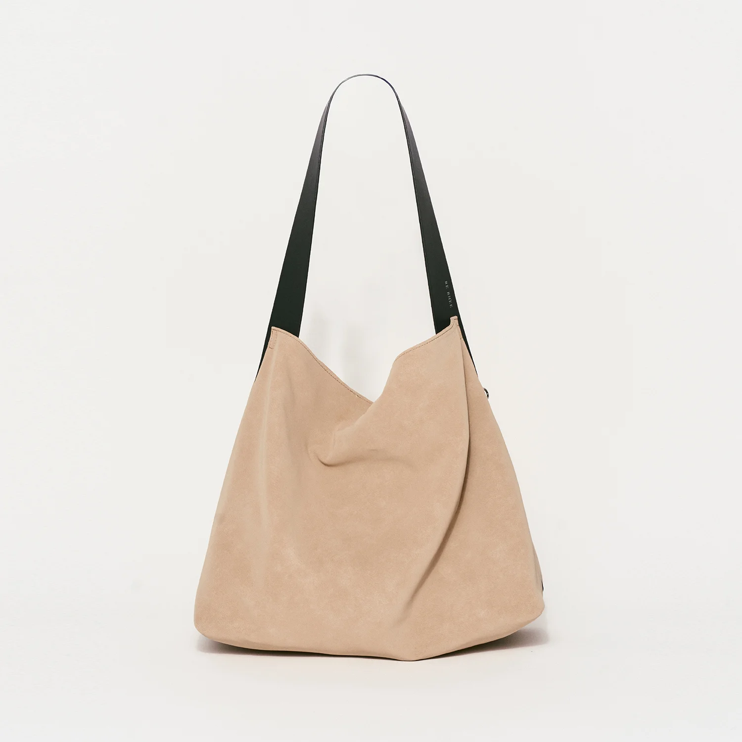 COWHIDE STRAP HOBO BAG BEIGE