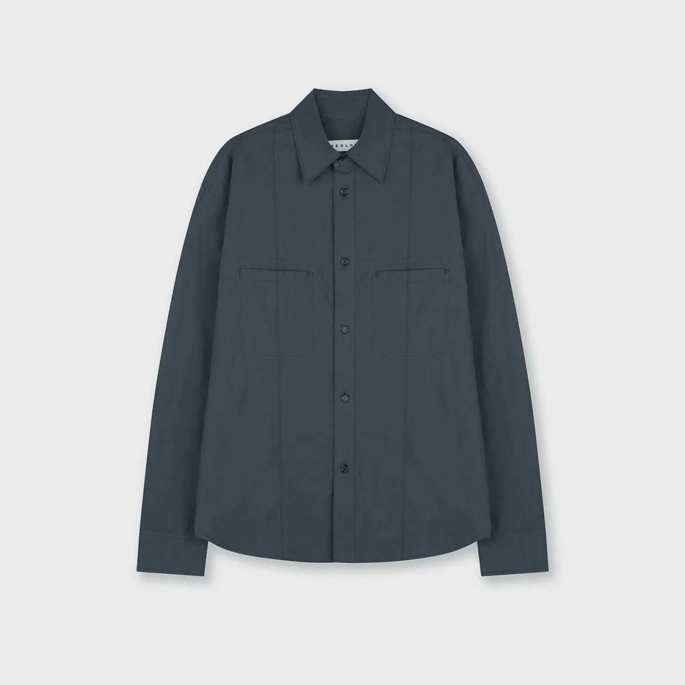 COTTON STITCHED MILITARY SHIRT DARK GREY