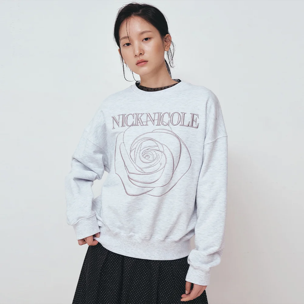 VOLUME NICOLE ROSE SWEATSHIRT_MELANGE SILVER