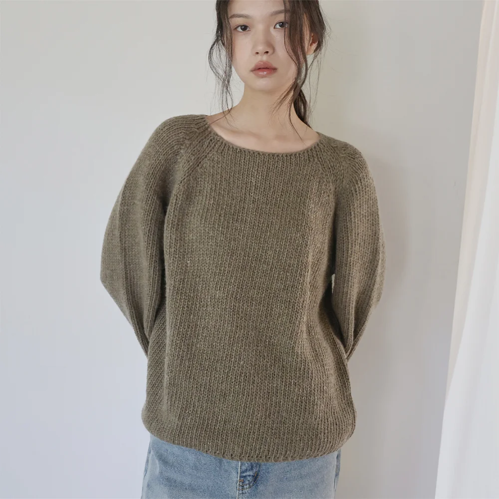 Soft Alpaca Loose Knit_Olive