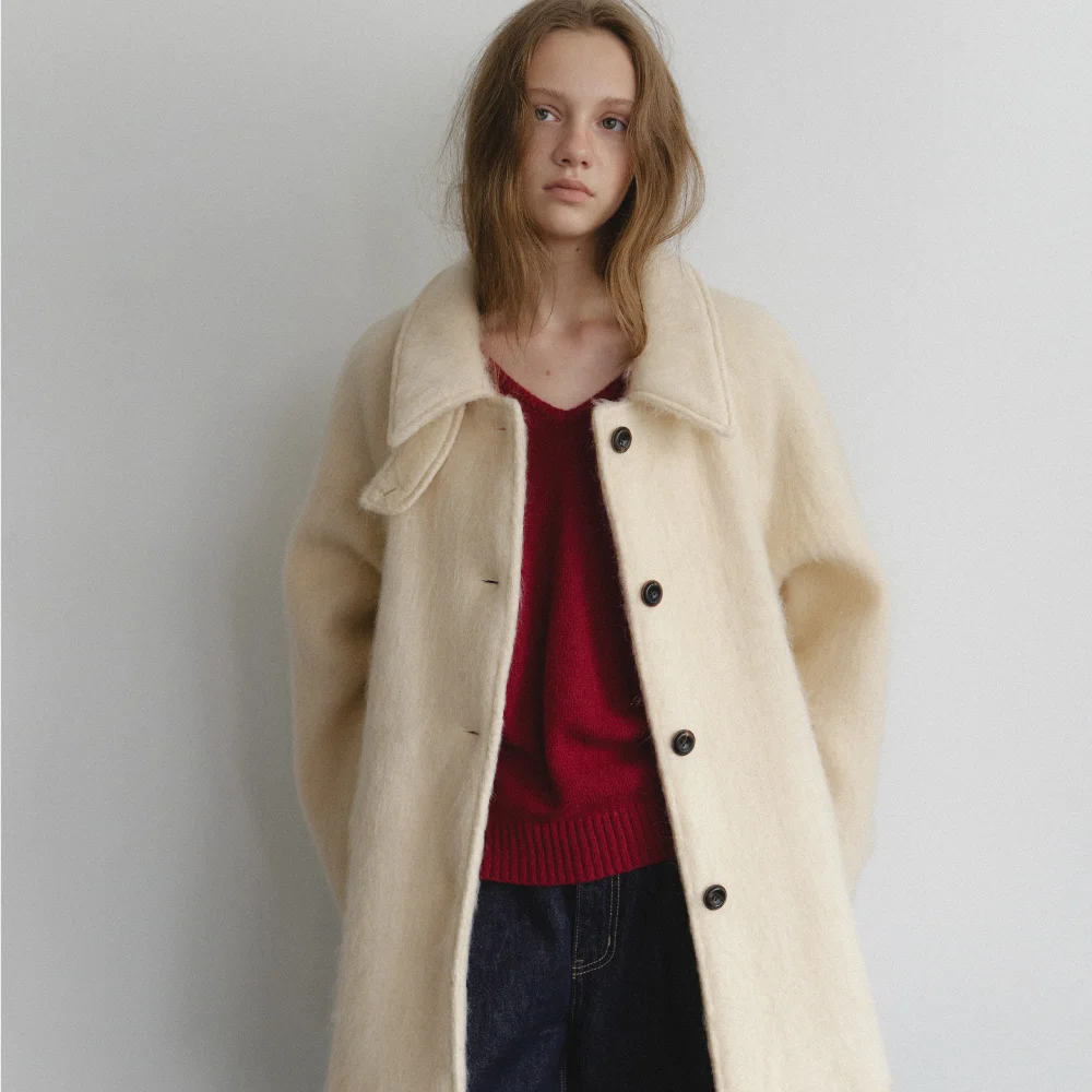 4次預訂 預訂發貨_ NOA Wool Half Coat_lemon butter