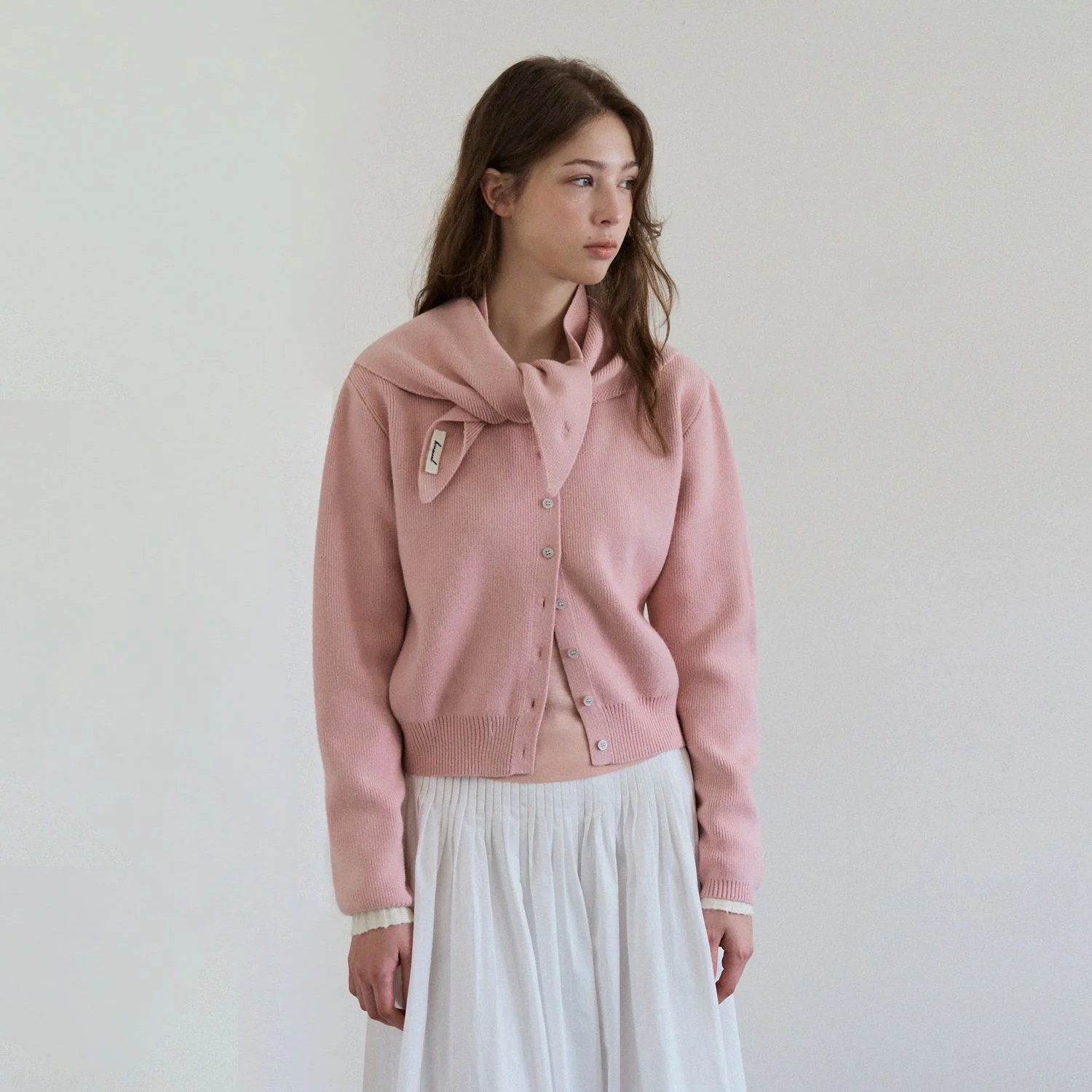 必備款 圓領 開襟外套_Rosie Pink