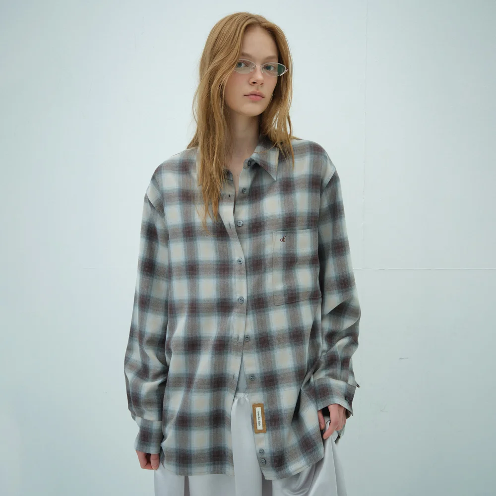 OVERSIZED TARTAN CHECK SHIRT_BROWN