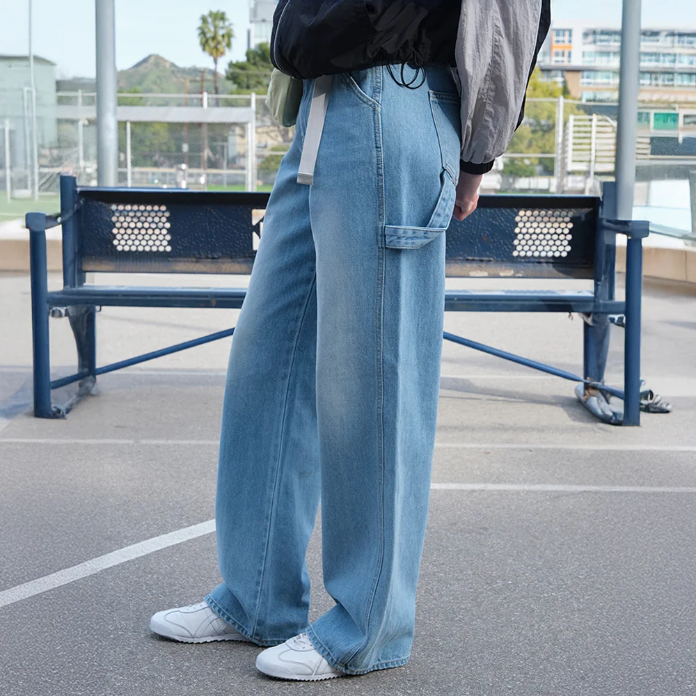 Loop Wide Denim Pants - Light Blue