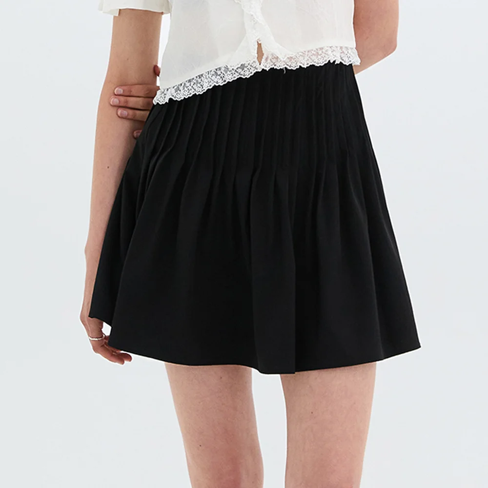 Flared Tuck Skirt