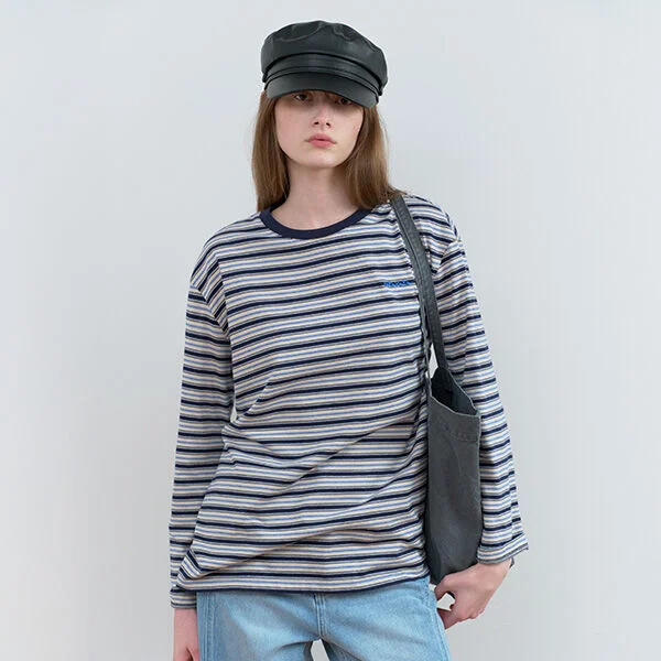 STRIPE LONG SLEEVE T-SHIRT NV+IV
