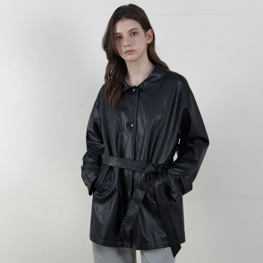 Vegan Leather Single Half Jacket_BLACK(WCB6OT02)