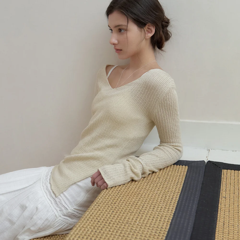 Slony v slit knit (beige)