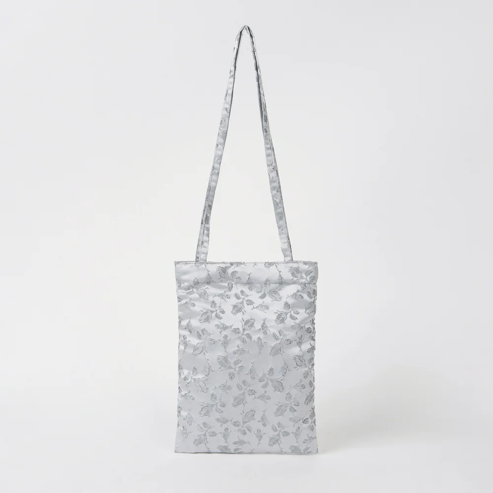 Flower Jacquard Bag-Grey