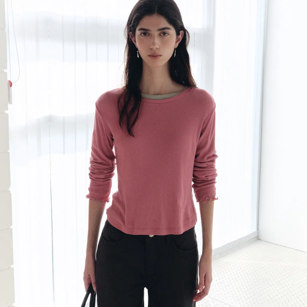 Asti Soft Layered T-Shirt (Rose Pink)