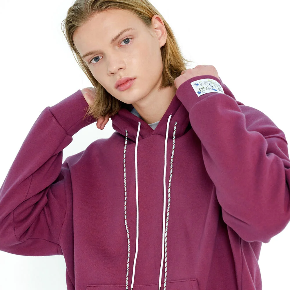 2 COLOR STRING DOUBLE HOODIE SWEATSHIRTS_PURPLERED