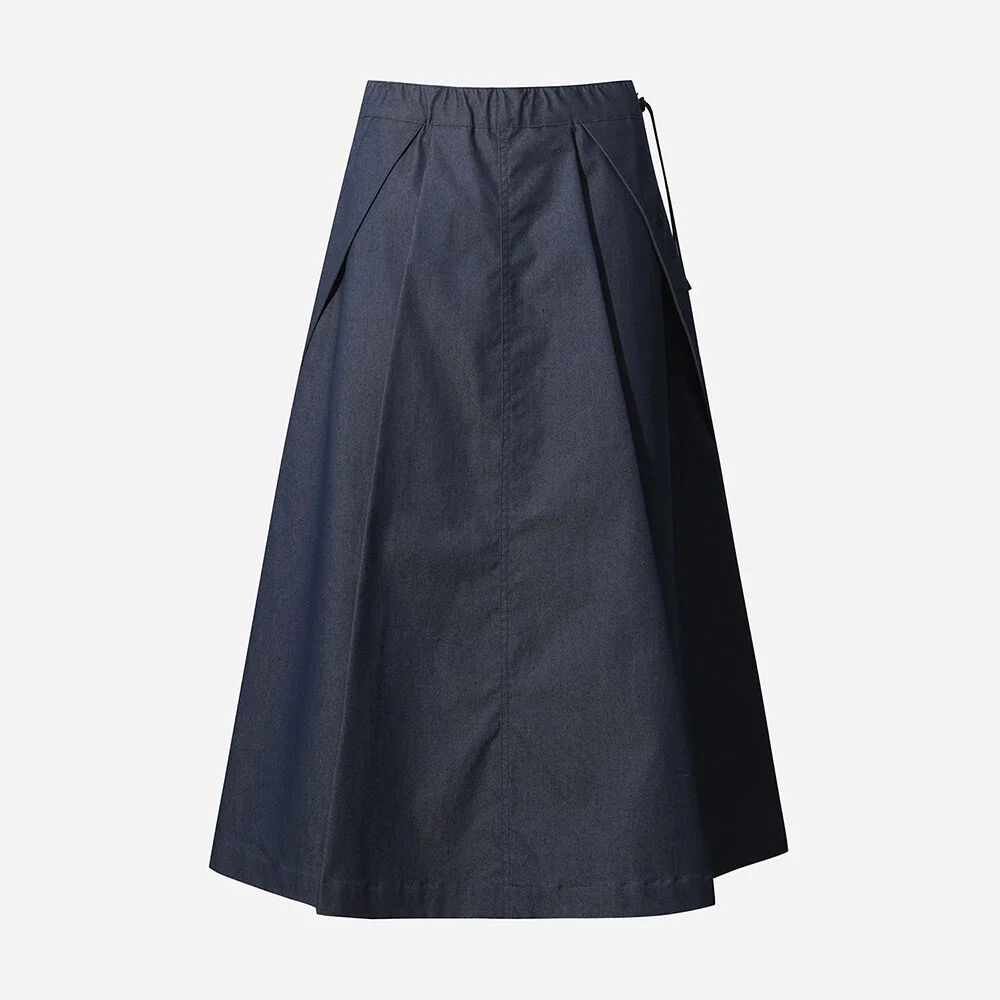 工裝 A線條 長 半身裙 女裝(DARK INDIGO)