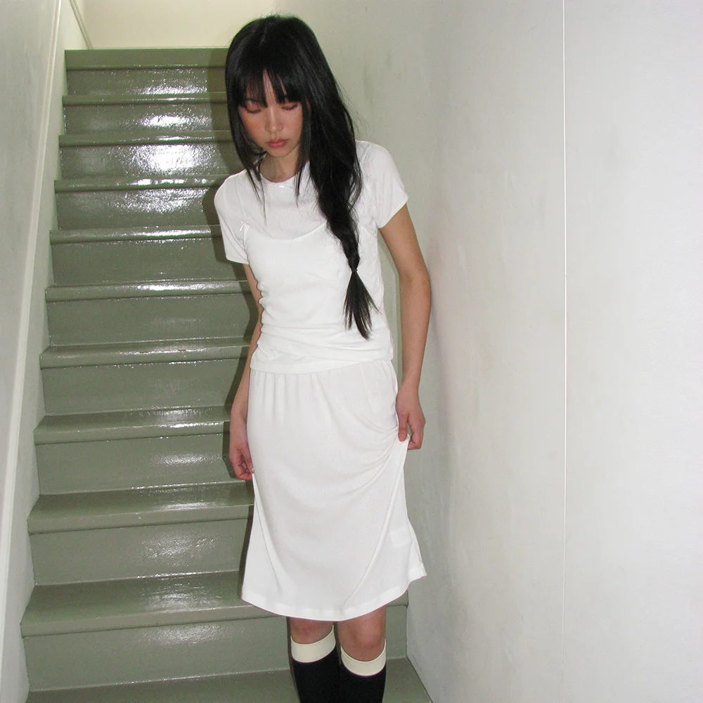 Little ribbon skirt (White)