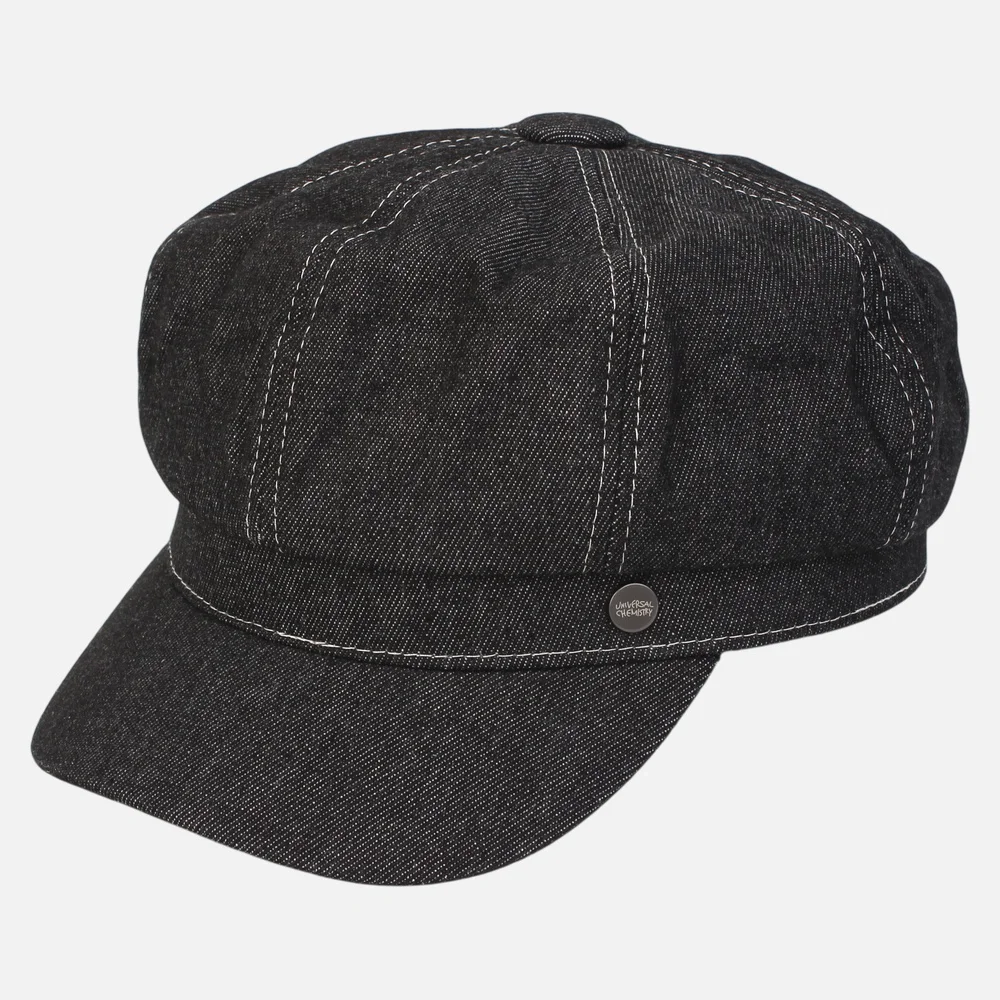 Black Denim Logo Newsboy Cap 報童帽