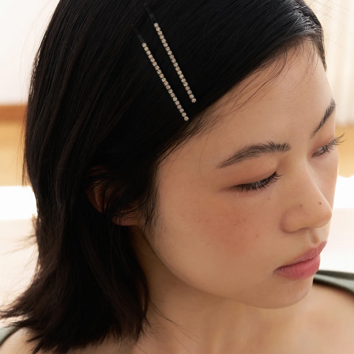 cubic sil hair pin - grey