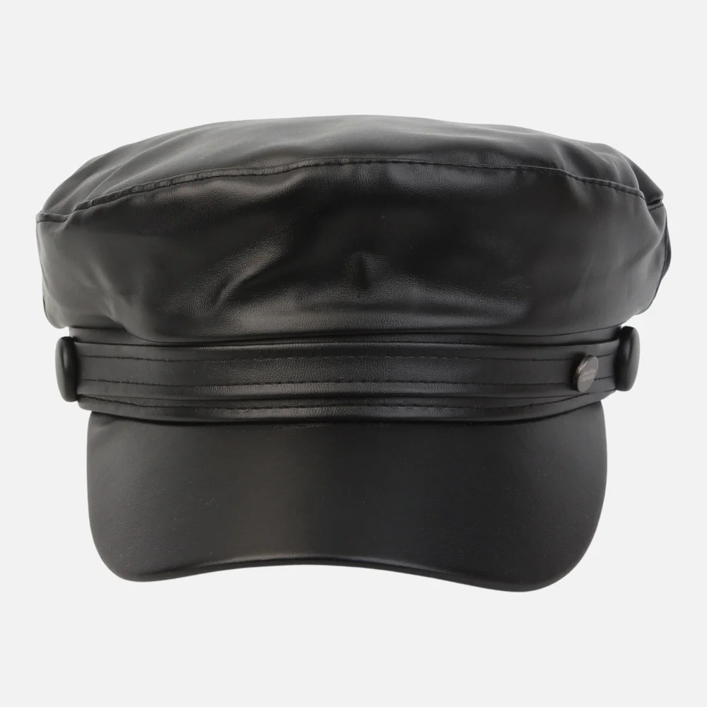 Leather Line Logo Black Marine Cap 皮革帽
