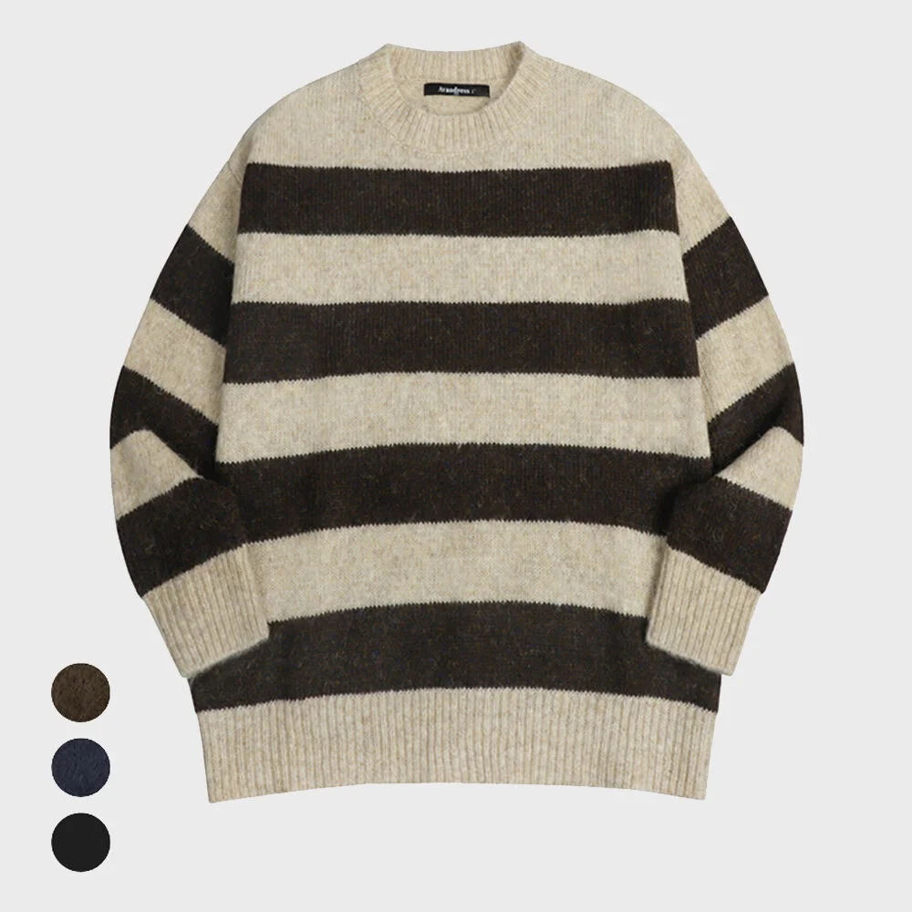 Stripe Round Knitwear - 3 COL