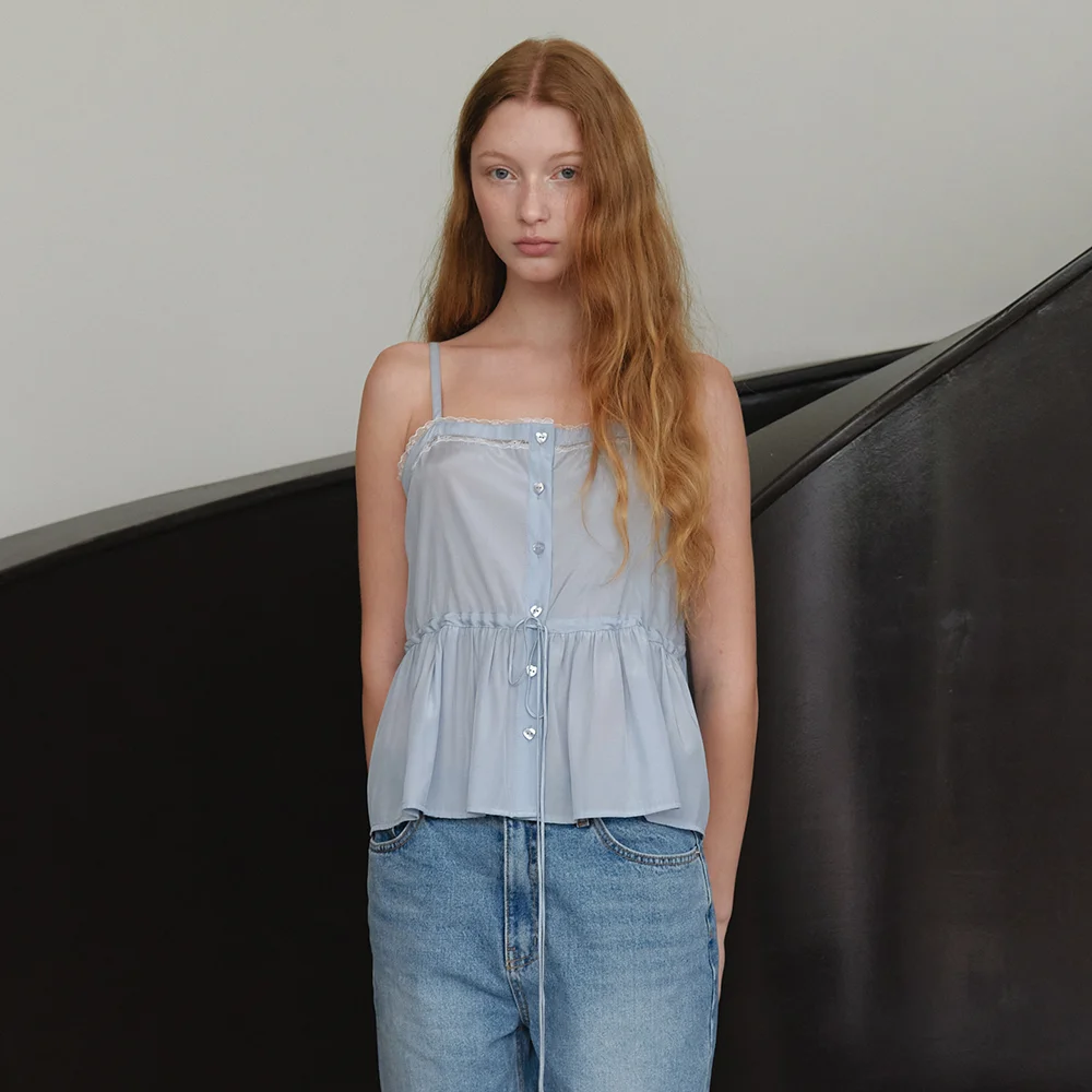 Satin flared bustier_blue