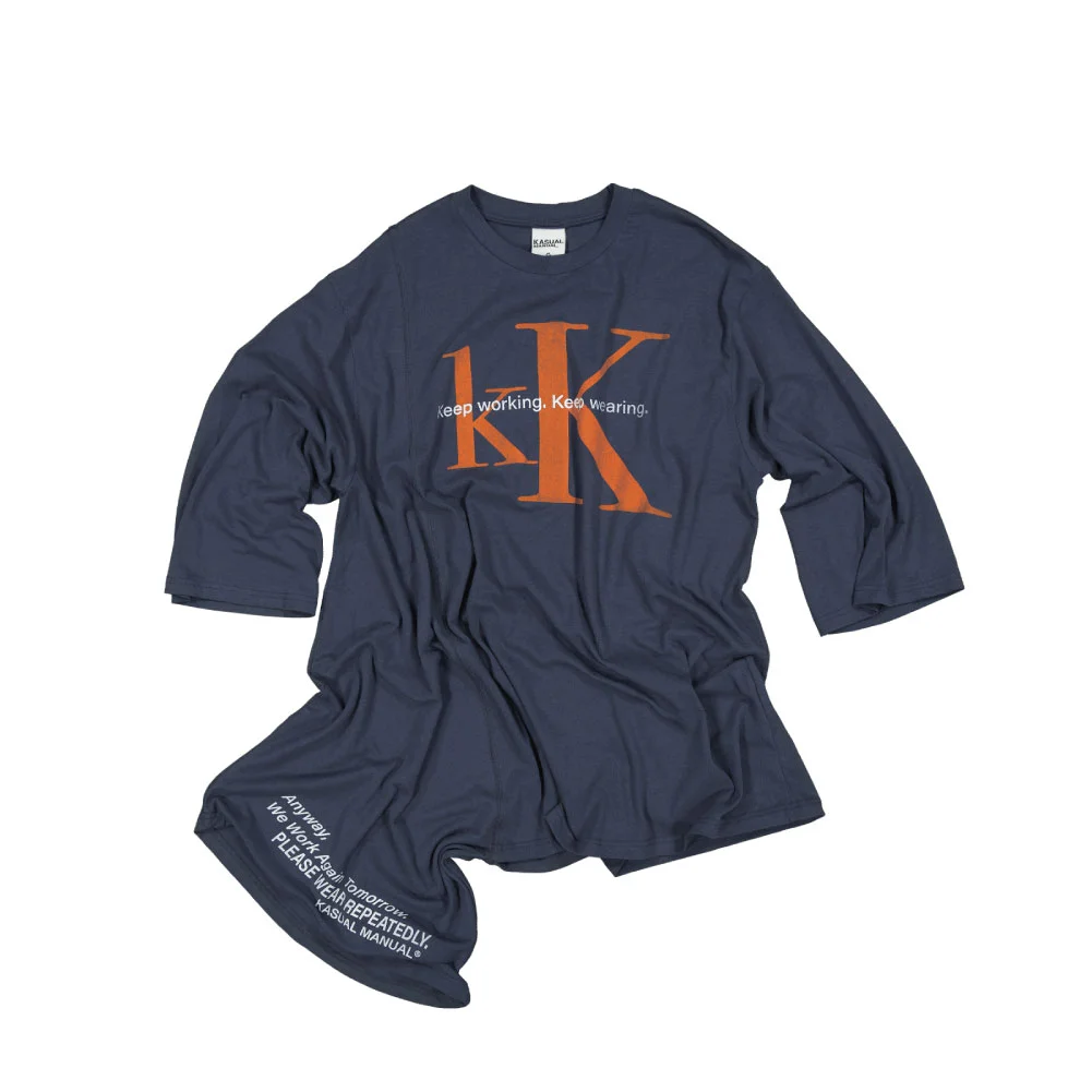KEEP WORKING TWO-WAY TEE-NAVY