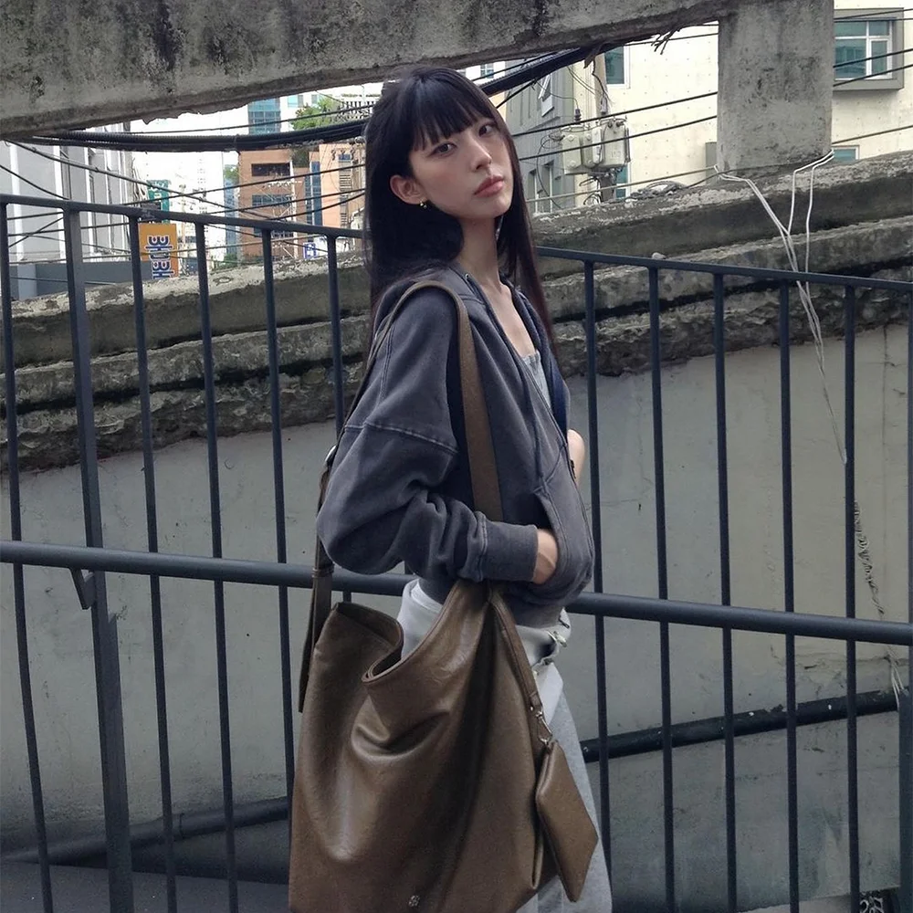 Tail 扣環 大手袋_啡色